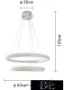 Lampa wisząca UNIVERSO 51 W 4080 lm 3000 K IP20 biała ∅590 x 1200 mm