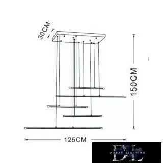 UNIVERSO Lampy wiszące LED 38 W 3040 lm CCT 1250 x 300 x 1500 mm IP20 czarne