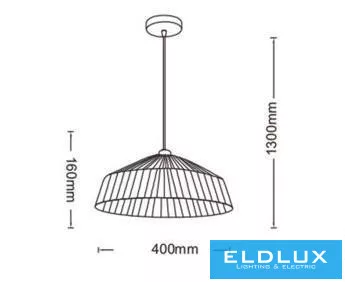 UNIVERSO Kötél függeszték 1xE27 IP20 D400x190x1300mm 5év