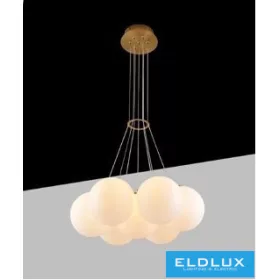   Lampa wisząca UNIVERSO 7xG9 maks. 10 W D450x1200 mm IP20 Stare złoto 5 lat