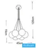 Lampa wisząca UNIVERSO 7xG9 maks. 10 W D450x1200 mm IP20 Stare złoto 5 lat