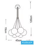 Lampa wisząca UNIVERSO 7xG9 maks. 10 W D450x1200 mm IP20 Stare złoto 5 lat