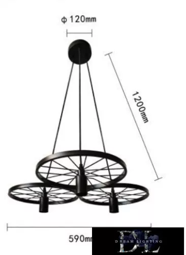 Lampa wisząca UNIVERSO 3xE27 IP20 D590x1200mm czarna