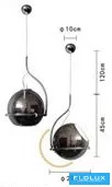 Lampa wisząca UNIVERSO 1xE27 maks. 60 W IP20 chrom/czarny D290x450x1200 mm