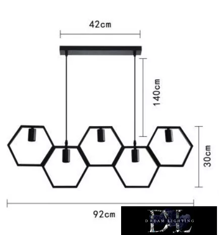 Lampa wisząca UNIVERSO 5xE27 IP20 920x1400 mm czarna
