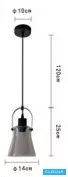 Lampa wisząca UNIVERSO 1xE27 maks. 60 W IP20 czarna D140x250x1200 mm