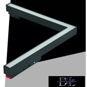   UNIVERSO Magnetyczna lampa liniowa w kształcie litery L do montażu na szynie DC: 48 V 24 W 1800 lm 4000 K RA90 IP20 312 x 282 mm Czarna