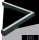 UNIVERSO Magnetyczna lampa liniowa w kształcie litery L do montażu na szynie DC: 48 V 24 W 1800 lm 4000 K RA90 IP20 312 x 282 mm Czarna