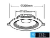 UNIVERSO Lampa wpuszczana LED 18 W 1700 lm 4000 K 120° IP20 Biała Średnica: 165 mm Wycięcie: 200 mm 3 lata