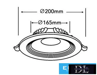 UNIVERSO Lampa wpuszczana LED 18 W 1700 lm 4000 K 120° IP20 Biała Średnica: 165 mm Wycięcie: 200 mm 3 lata