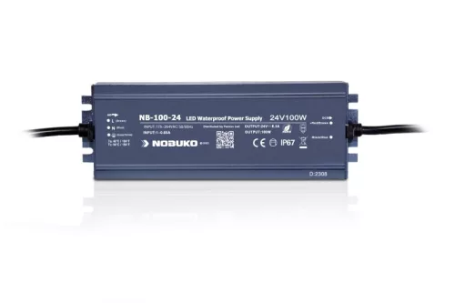 NOBUKO Seria B 24 V 100 W IP67 Zasilacz LED do zastosowań zewnętrznych