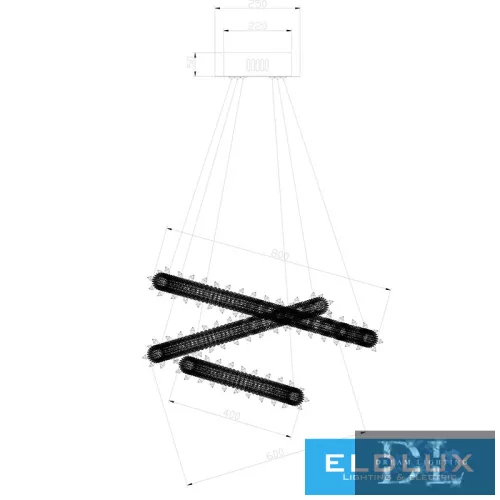 ELDLUX ELDAMARILL kryształowa lampa wisząca D800 488W CCT