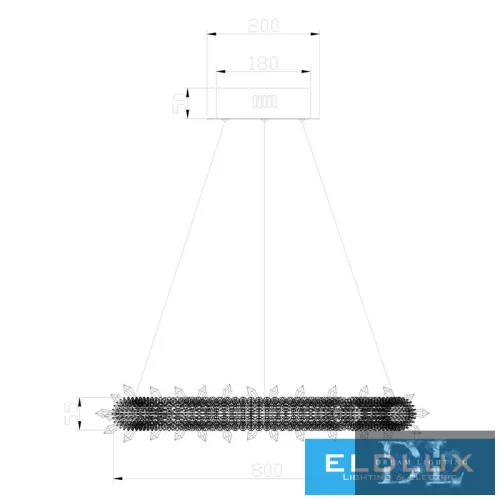 ELDLUX ELDAMARILL kryształowa lampa wisząca D800 224W CCT