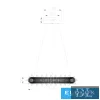 ELDLUX ELDAMARILL lampa wisząca ze szkła kryształowego D600 160W CCT