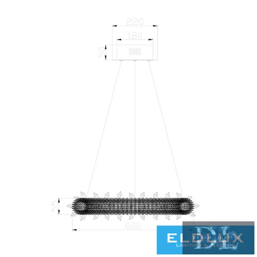 ELDLUX ELDAMARILL lampa wisząca ze szkła kryształowego D600 160W CCT