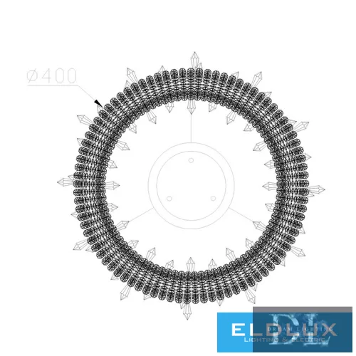 ELDLUX ELDAMARILL kryształowa lampa wisząca D400 104W CCT