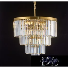   ELDLUX ELDICICLE kryształowy żyrandol E14×14 D600x554mm złoty