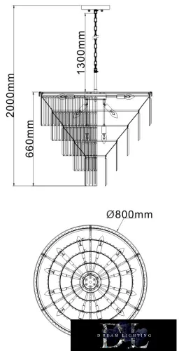 ELDLUX ELDICICLE kryształowy żyrandol E14×18 D800x660mm złoty