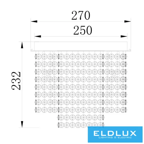 ELDLUX ELDALIZ kryształowa lampa sufitowa L270 E14×4