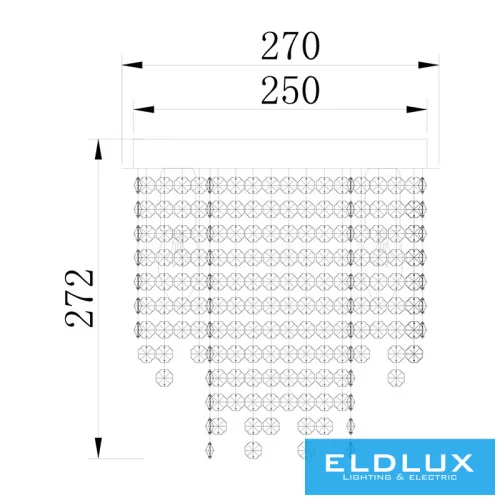 ELDLUX ELDILEN kryształowa lampa sufitowa Ø270 E14×3