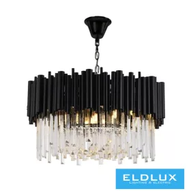   ELDLUX Żyrandol z kryształowego szkła E14×6 D400x300x1200mm Czarny