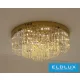 ELDLUX Kryształowa lampa sufitowa E14×10 D600x350mm Złota