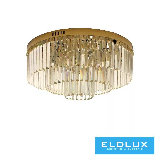 ELDLUX Kryształowa lampa sufitowa E14×10 D600x350mm Złota