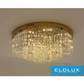 ELDLUX Kryształowa lampa sufitowa E14×19 D800x350mm Złota