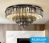 ELDLUX Kryształowa lampa sufitowa E14×10 D500x350mm Czarny