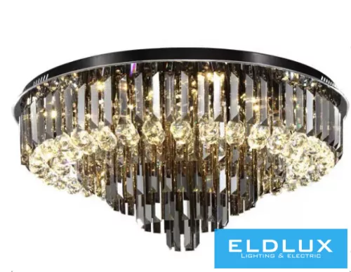 ELDLUX Kryształowa lampa sufitowa E14×10 D500x350mm Czarny