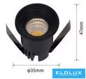 UNIVERSO Mini oprawa punktowa 3 W 3000 K 300 lm 30° IP20 Czarna D35x47 mm Wycięcie: D28 mm