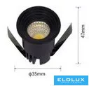 UNIVERSO Mini oprawa punktowa 3 W 4000 K 300 lm 30° IP20 Czarna D35x47 mm Wycięcie: D28 mm