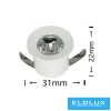 Mini reflektor punktowy UNIVERSO 1 W 3000 K 100 lm 30° IP20 ∅31×22 mm biały
