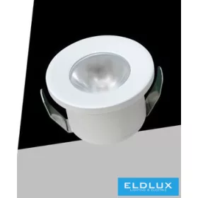   UNIVERSO Mini reflektor punktowy 1 W zielony 80 lm 30° IP20 Biały Otwór montażowy D31x22 mm: D25 mm