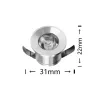 Mini reflektor punktowy UNIVERSO 1 W niebieski 100 lm 30° IP20 ∅31×22 mm srebrny