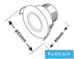 UNIVERSO Mini oprawa punktowa 3 W 3000 K 270 lm 30° IP20 Chrom D52x40 mm Wycięcie: D40 mm