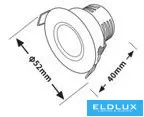 UNIVERSO Mini reflektor punktowy 3 W 3000 K 270 lm 30° IP20 Biały D52x40 mm Wycięcie: D40 mm