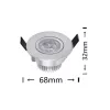 Mini reflektor punktowy UNIVERSO 3 W 6500 K 270 lm 30° IP20 ∅68×32 mm srebrny