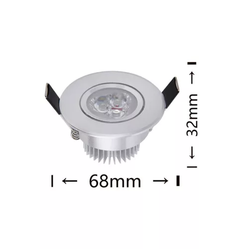 Mini reflektor punktowy UNIVERSO 3 W 6500 K 270 lm 30° IP20 ∅68×32 mm srebrny