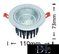 Lampa wpuszczana LED UNIVERSO 12 W 1080 lm 6500 K 24° D110x73 mm Wycięcie: D90 mm IP20 aluminium