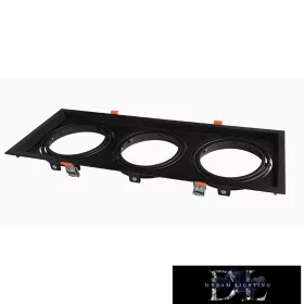   UNIVERSO Rama do wpuszczanych spotów 3*AR111 czarna 475x175 mm / wycięcie 460x160 mm