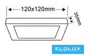 UNIVERSO Kwadratowy panel LED do montażu na ścianie 6 W 480 lm CCT/kap. 120° IP20 Biały 120 x 120 x 35 mm 3 lata