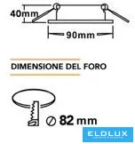 UNIVERSO Oprawa punktowa do montażu wpuszczanego 1xPAR16 bez gniazda IP20 Biały D90x40mm wycięcie: D82mm