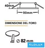 UNIVERSO Oprawa wpuszczana punktowa 1xPAR16 bez gniazda IP20 Czarny Otwór montażowy D90x40mm: D82mm