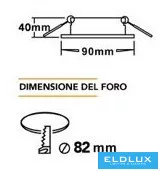 UNIVERSO Wpuszczana lampa punktowa 1xPAR16 bez gniazda IP20 Biały 90x90x40mm wycięcie:D82mm