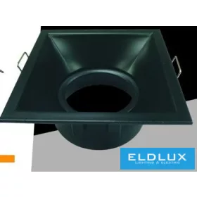   UNIVERSO Reflektor wpuszczany 1xPAR16 bez gniazda IP20 Czarny 90x90x40mm wycięcie: D82mm