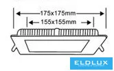 UNIVERSO Kwadratowy panel LED do wbudowania 12 W 1200 lm CCT/kap. 120° IP20 Biały 175 x 175 mm wycięcie: 155 x 155 mm 3 lata