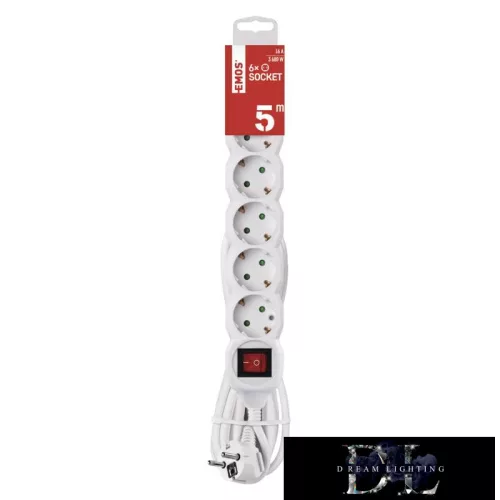 Listwa zasilająca EMOS (przedłużacz) 6 gniazdek 5 m 1,5 mm² z przełącznikiem