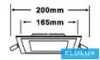 UNIVERSO Kwadratowy panel LED do wbudowania 18 W 1800 lm CCT/kap. 120° IP20 Biały 220 x 220 mm wycięcie: 165 x 165 mm