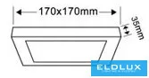 UNIVERSO Kwadratowy panel ścienny LED 12 W 1200 lm CCT/kap. 120° IP20 Biały 170 x 170 x 35 mm 3 lata